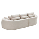 106 in. 2-Piece Fabric Cloud Curved Sectional Corduroy Sofa with Chaise by HouseOfZazla