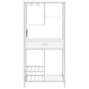 Draper - 5 Shelf LED Wine Cabinet With Pull Out Drawer - Gloss White