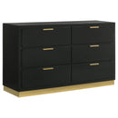 5 Piece California King Bedroom Set With Upholstered Headboard - Black by HouseOfZazla