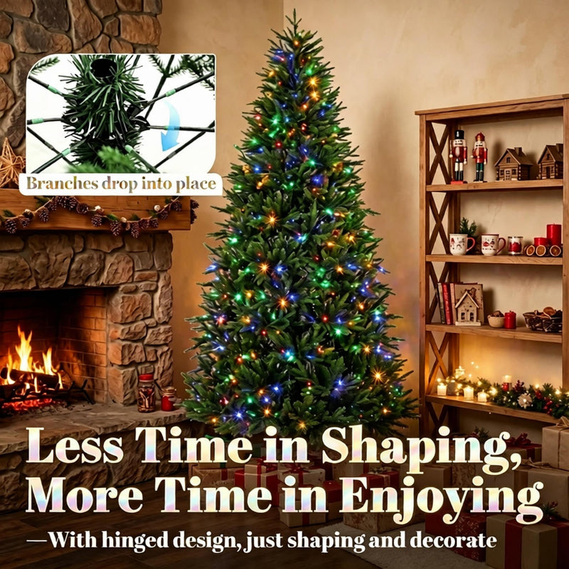 7.5-Foot Hinged Nordmann Fir Prelit Christmas Tree, photo 6 of 9