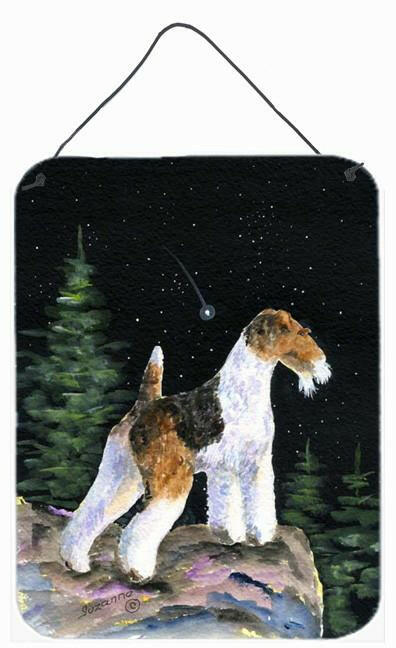 Starry Night Fox Terrier Aluminium Metal Wall or Door Hanging Prints