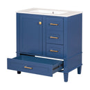 Bathroom Vanity, Modern Bathroom Cabinet With Sink Combo Set, Bathroom Storage Cabinet With A Soft Closing Door And 3 Drawers, Solid Wood Frame by HouseOfZazla