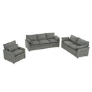 Modern Sofa Set With Double Layer Cushion And Side Storage Pockets