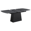 Idlewild - Extension Leaf Dining Table With Tapering Pedestal Base - Black by HouseOfZazla