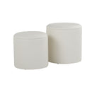 Maverick - Contemporary Nesting Ottoman Set With - Cream by HouseOfZazla