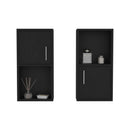 Wall Mounted Bathroom Medicine Cabinet Eak Two Doors, Two Shelves - Black by HouseOfZazla