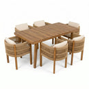 7 Piece Outdoor Dining Set With Table And Chairs - Beige / Brown by HouseOfZazla