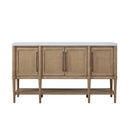Cement Topped Server With Cane Insets - Sand