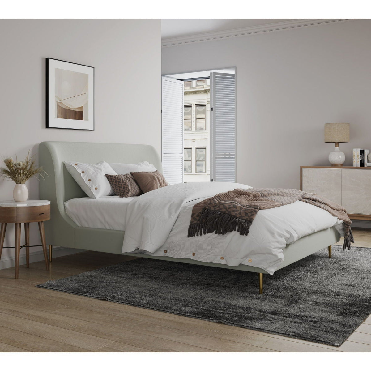 Heather - Upholstered Bed With Curved Headboard, photo 33 of 40
