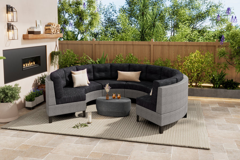 Outdoor U-Shaped 6 Seater Patio Sofa Set (Set of 6, without table)