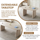 Oval Extendable Dining Table With Dual Pillar Design - Off White