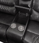 Braylon - Magnetite Synthetic Leather Manual Recliner Sofa - Brown by HouseOfZazla