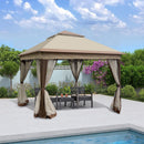 Outdoor Pop Up Gazebo Canopy With 2 Tier Soft Top And Removable Zipper Netting by HouseOfZazla