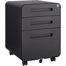 3 Drawer Mobile File Cabinet Under Desk Office, Simple Style Versatile Storage Cabinet For Legal / Letter / A4 Files, 5 Wheel Design Anti-Tilting Cold Rolled Steel Waterproof Moisture-Proof by HouseOfZazla