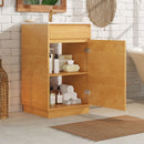 Bathroom Vanity With Sink, Freestanding Single Cabinet With Soft Closing Door And Adjustable Shelf - Natural Wood by Unique Piece Furniture