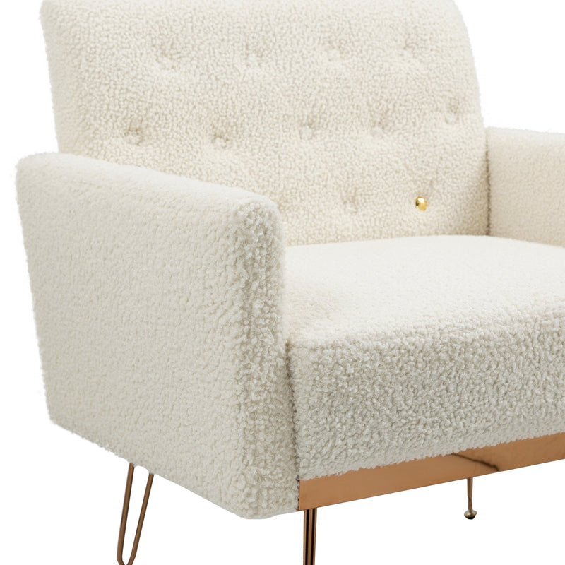 Accent Chair, leisure single sofa with Rose Golden feet