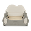Cute Cloud Shape Bed With Guardrails Cartoon Design, Storage Pocket