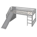 Loft Stairway Bed With 2 Drawers, Convertible Ladder And Slide by HouseOfZazla