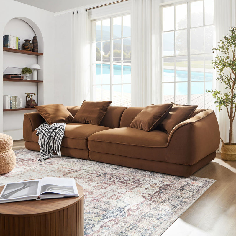 Nordic Modern Sofa With Removable Pillowcase, High Density Sponge Filling, 4 Throw Pillows, photo 8 of 14