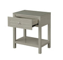 Dylan - Wooden End Side Table Nightstand With Glass Top And Drawer by HouseOfZazla