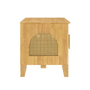 Lars Indoor Rattan Decorated Rubber Wood Dog Crate Cabinet by HouseOfZazla
