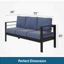 All-Weather Patio Sofa With Cushions, 3 Seat Outdoor Couch by HouseOfZazla