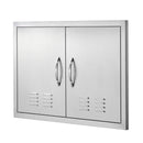 BBQ Access Door, 30W x 21H Inch Double Stainless Steel Outdoor Kitchen Door by HouseOfZazla
