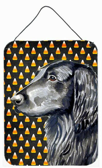 Flat Coated Retriever Candy Corn Halloween Portrait Wall or Door Hanging Prints