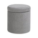 Brandy - Round Upholstered Storage Ottoman With Accent
