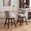 Counter Height Swivel Barstools, 26'' H Seat Height Upholstered Bar Stools (Set of 2), Fabric by HouseOfZazla