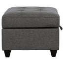 Storage Ottoman With Tufted Design - Gray