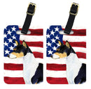 USA American Flag with Basenji Luggage Tag