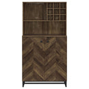 Mendoza 2-door Home Bar Cabinet Wine Storage Rustic Oak