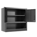 Wall-Mounted Storage Cabinet With Locking Door, 1 Shelf And Open Drawer - Black by HouseOfZazla
