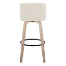 Toriano - Contemporary Fixed Height Barstool Swivel And Round Footrest (Set of 2) by Unique Piece Furniture
