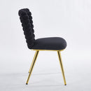 Modern Chair With Iron Tube Legs, Soft Cushions And Comfortable Backrest, Suitable For Dining Room, Living Room, Cafe, Hairball Back by Unique Piece Furniture