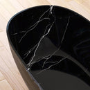 [63X29.5-Inch] Nuvia Freestanding Modern Marble-Design Solid Surface Soaking Tub With Overflow (SAK11528)