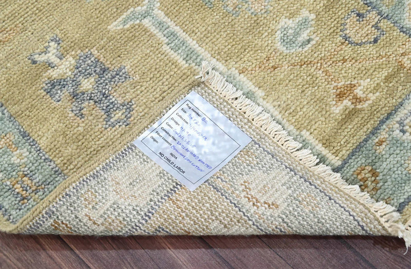 2'6x8' Runner LoomBloom Green Hand Knotted 100% Wool Oushak Arts & Crafts Oriental Area Rug