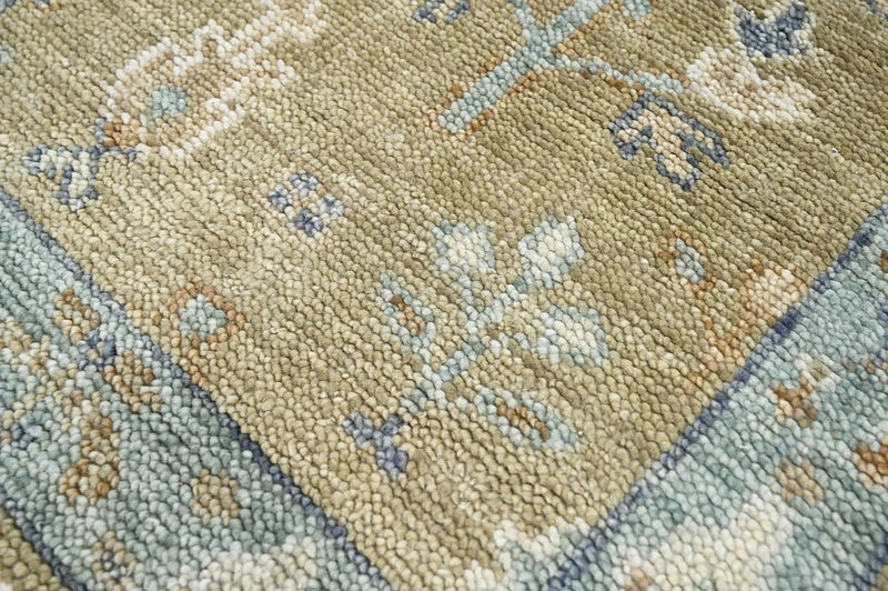 2'6x8' Runner LoomBloom Green Hand Knotted 100% Wool Oushak Arts & Crafts Oriental Area Rug