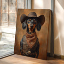 Cowboy Dachshund in Leather and Lace