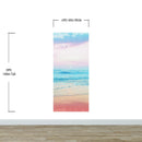 Pastel Color Sunset over the Ocean Horizon Wall Mural. Beach Theme Peel and Stick Wallpaper.