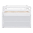 Loft Bed With Retractable Writing Desk And 4 Drawers, With Lateral Portable Desk And Shelves by HouseOfZazla