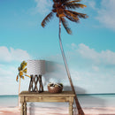 Palm Tree on Beach Coastline Wall Mural. Tropical Theme Peel and Stick Wallpaper Decor.
