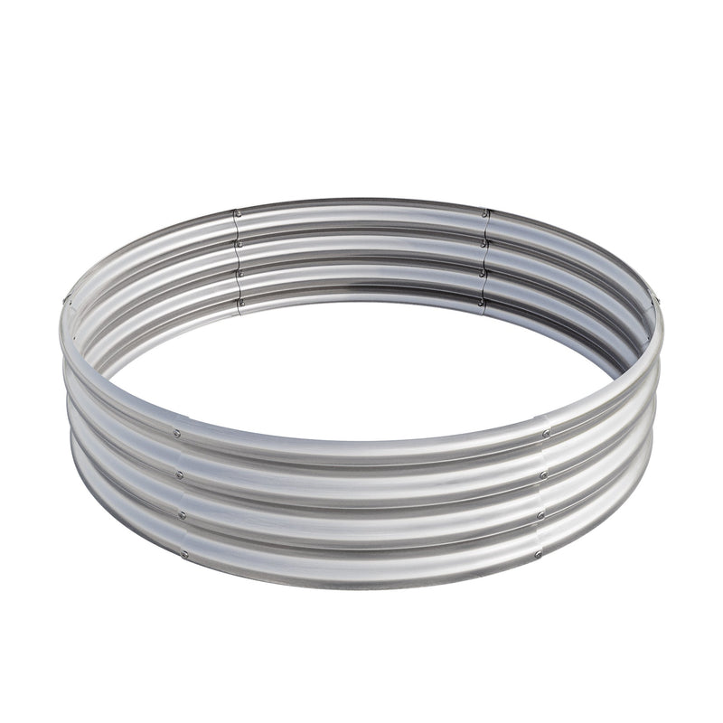 47.24x11.4" Tall Round Raised Garedn Bed,Metal Raised Beds for Vegetables, Outdoor Garden Raised Planter Box, Backyard Patio Planter Raised Beds for Flowers, Herbs, Fruits Silver