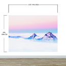 Pastel Color Mountain View on Top of Clouds Wall Mural. Peel and Stick Wallpaper / Removable Wall Mural.