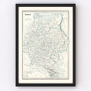 Vintage Map of Russia 1893