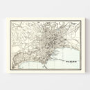 Vintage Map of Naples, Italy 1893