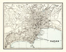 Vintage Map of Naples, Italy 1893