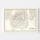 Vintage Map of Jerusalem, Israel 1893