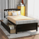 Platform Storage Bed Wood Bed Frame With Two Drawers And Headboard by Unique Piece Furniture